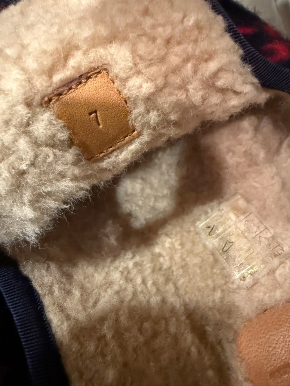 Gucci Navy Wool Slip-On Mule with Red GG Pattern and Gold Horsebit Size 7 UK - Picture 6 of 8